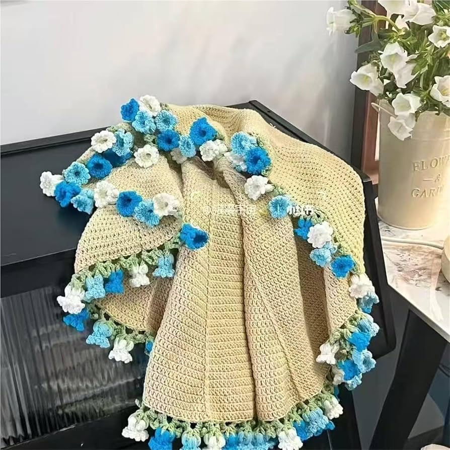 Amazon.co.jp: 70cmブーケブランケットかぎ針編みキット、花